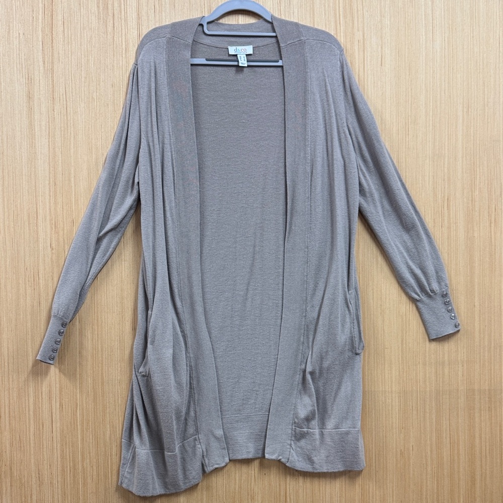 Essentials Taupe Open Front Cardigan